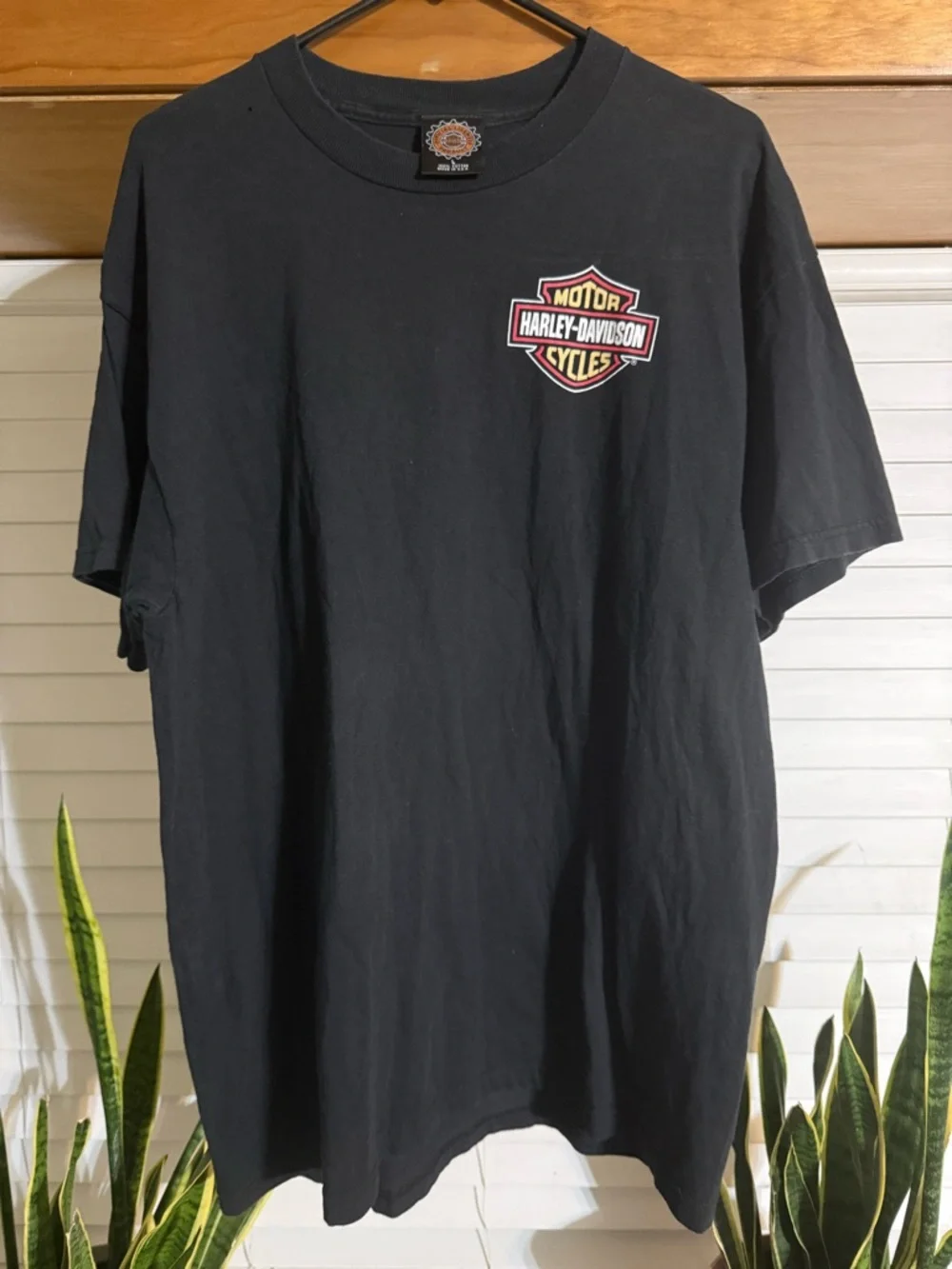 Vintage 90s Harley Davidson Las Vegas Tee Black USA Made Biker Graphic Size L - Picture 3 of 8